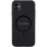 Guess GUHMN61PSAHMCK case for iPhone 11 / Xr - black Saffiano MagSafe