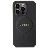 Guess GUHMP14LPSAHMCK case for iPhone 14 Pro - black Saffiano MagSafe