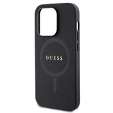 Guess GUHMP14LPSAHMCK case for iPhone 14 Pro - black Saffiano MagSafe