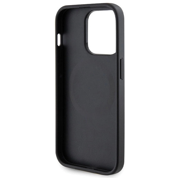 Guess GUHMP14LPSAHMCK case for iPhone 14 Pro - black Saffiano MagSafe