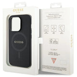 Guess GUHMP14LPSAHMCK case for iPhone 14 Pro - black Saffiano MagSafe