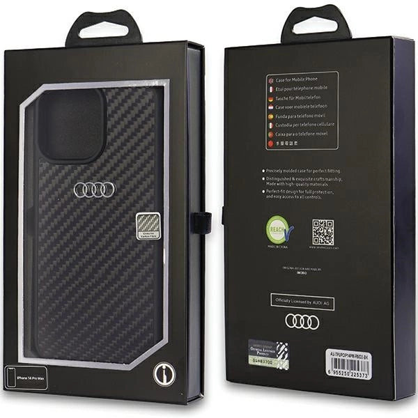 Audi Carbon Fiber iPhone 14 Pro Max 6.7" black/black hardcase AU-TPUPCIP14PM-R8/D2-BK