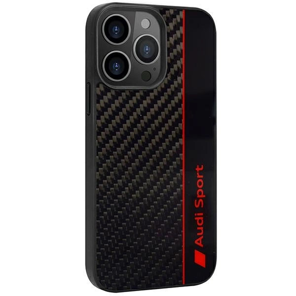 Audi Carbon Fiber Stripe iPhone 13 Pro Max 6.7" black/black hardcase AUS-TPUPCIP13PM-R8/D1-BK