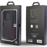 Audi Carbon Fiber Stripe iPhone 13 Pro Max 6.7" black/black hardcase AUS-TPUPCIP13PM-R8/D1-BK