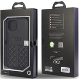 Audi Genuine Leather iPhone 14 6.1" black/black hardcase AU-TPUPPCIP14-Q8/D1-BK