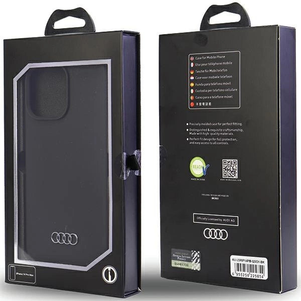 Audi Silicone Case iPhone 14 Pro Max 6.7" black/black hardcase AU-LSRIP14PM-Q3/D1-BK