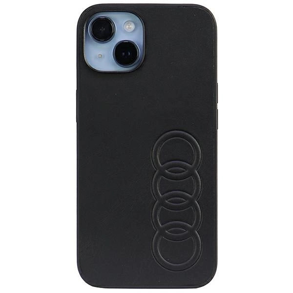 Audi syntetisk læder iPhone 14 6.1" sort/sort hardcase AU-TPUPPCIP14-TT/D1-BK