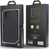 Audi syntetisk læder iPhone 14 6.1" sort/sort hardcase AU-TPUPPCIP14-TT/D1-BK