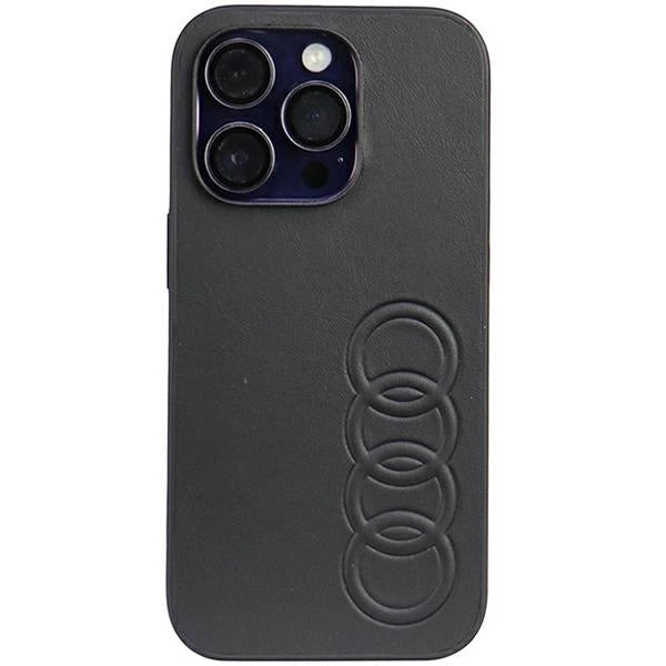 Audi Syntetisk Læder iPhone 14 Pro 6.1" sort/sort hardcase AU-TPUPPCIP14P-TT/D1-BK