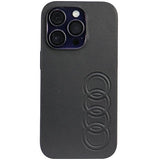 Audi Syntetisk Læder iPhone 14 Pro 6.1" sort/sort hardcase AU-TPUPPCIP14P-TT/D1-BK