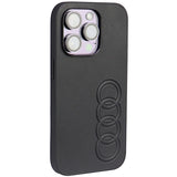 Audi Syntetisk Læder iPhone 14 Pro 6.1" sort/sort hardcase AU-TPUPPCIP14P-TT/D1-BK