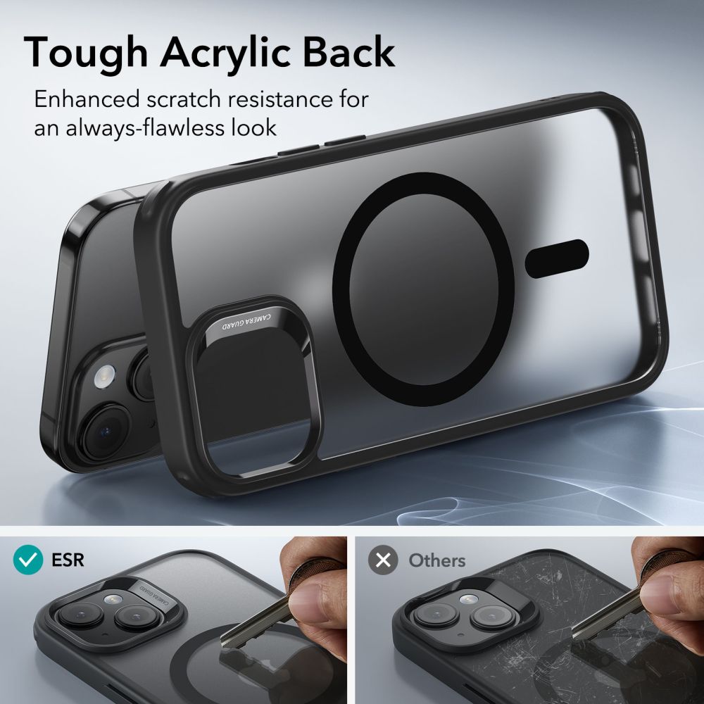 ESR Classic Hybrid Halolock Case med MagSafe til iPhone 15 - Matte Black