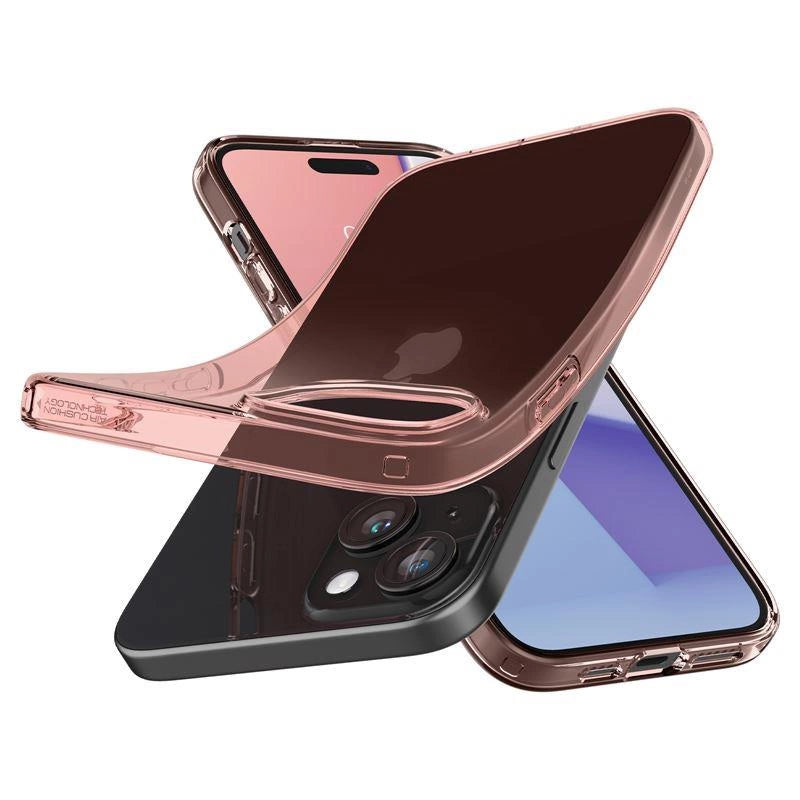 Spigen Crystal Flex iPhone 15 Plus Case - Pink/gennemsigtigt