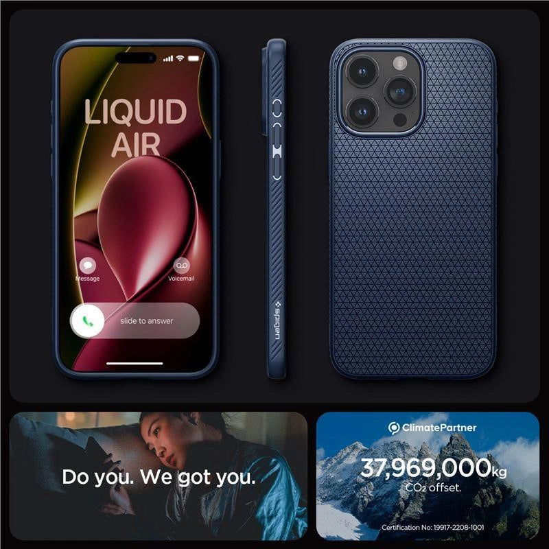 Spigen Liquid Air Case til iPhone 15 Pro Max - Blå