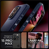 Spigen Liquid Air Case til iPhone 15 Pro Max - Blå