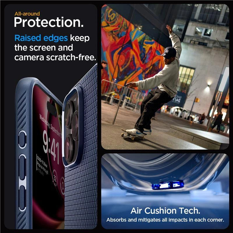 Spigen Liquid Air Case til iPhone 15 Pro Max - Blå