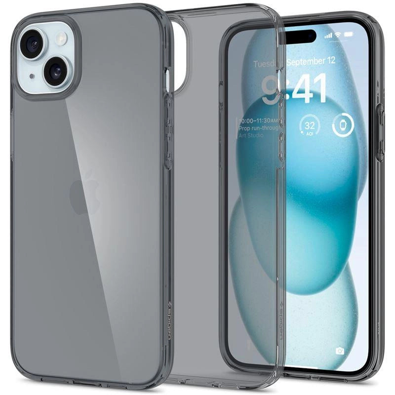 Spigen Crystal Flex iPhone 15 Plus Case - Grå-gennemsigtigt