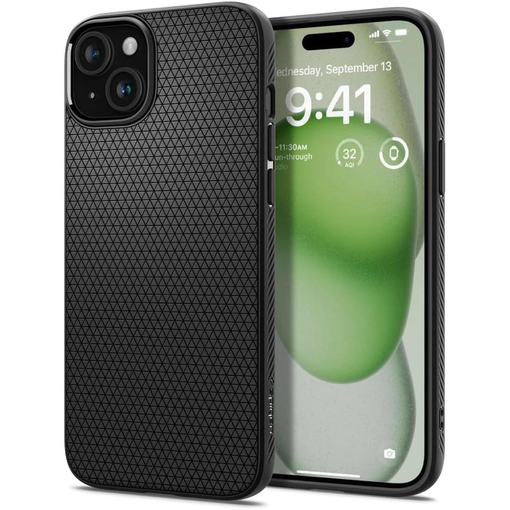 Spigen Liquid Air Case til iPhone 15 Plus - Matte sort
