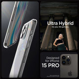 Spigen Crystal Hybrid iPhone 15 Pro Case - klar