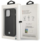 BMW Leather Diamond Pattern case for iPhone 14 Pro - black