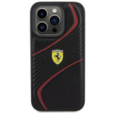 Ferrari Twist Metal Logo case for iPhone 15 Pro - black