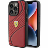Ferrari Twist Metal Logo-foder til iPhone 15 Pro - rød