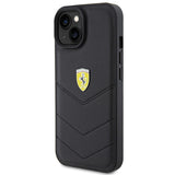 Ferrari Quilted Metal Logo case for iPhone 15 - black