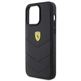 Ferrari Quilted Metal Logo case for iPhone 15 Pro Max - black