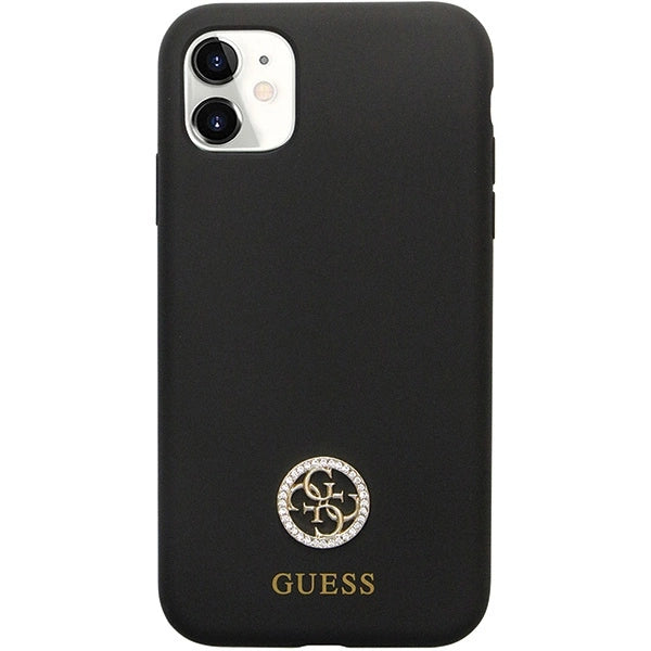 Guess GUHCN614DGPK Case for iPhone 11 / Xr - Black Silicone Logo Strass 4G