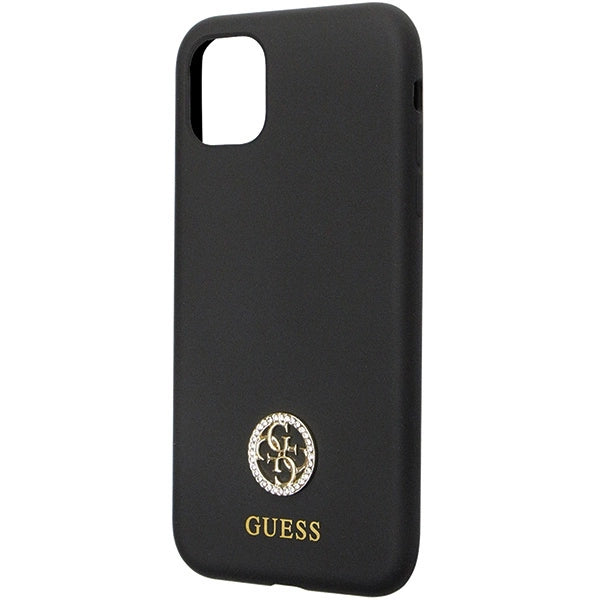 Guess GUHCN614DGPK Case for iPhone 11 / Xr - Black Silicone Logo Strass 4G