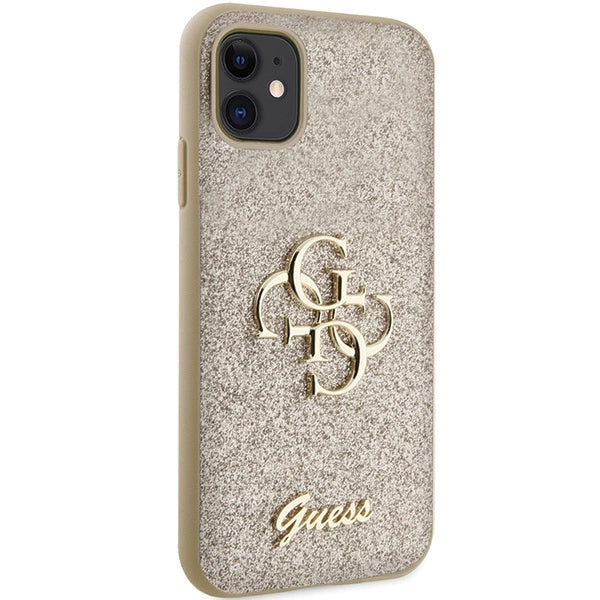 Guess GUHCN61HG4SGD case for iPhone 11 / Xr - gold Glitter Script Big 4G