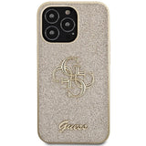 Guess GUHCP13LHG4SGD case for iPhone 13 Pro / 13 - gold Glitter Script Big 4G