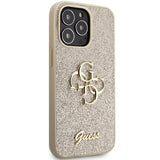 Guess GUHCP13LHG4SGD case for iPhone 13 Pro / 13 - gold Glitter Script Big 4G