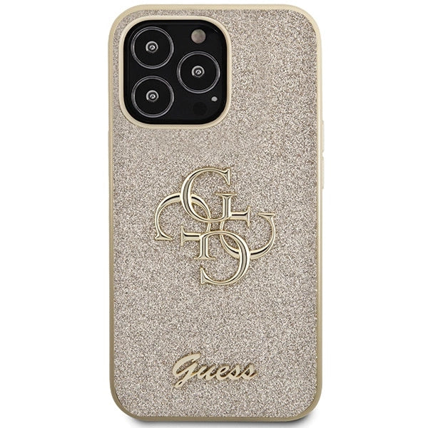 Guess GUHCP13XHG4SGD case for iPhone 13 Pro Max 6.7" - gold Glitter Script Big 4G