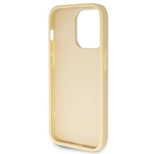 Guess GUHCP14LHG4SGD case for iPhone 14 Pro - gold Glitter Script Big 4G