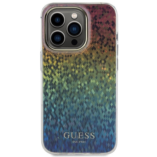 Guess IML Faceted Mirror Disco Iridescent case for iPhone 15 Pro - multicolored