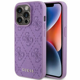 Guess læder 4G Stemplet case til iPhone 15 Pro - lilla