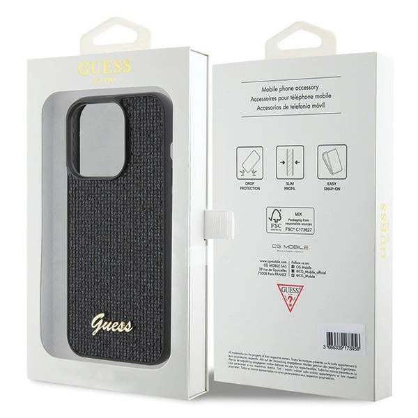 Guess Disco Metal Script case for iPhone 15 Pro - black