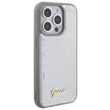 Guess Sequin Script Metal case for iPhone 15 Pro - silver