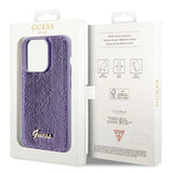 Guess Sequin Script Metal case for iPhone 15 Pro - purple