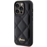 Guess Quilted Metal Logo case til iPhone 15 Pro - sort