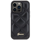 Guess Quilted Metal Logo case til iPhone 15 Pro - sort