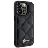 Guess Quilted Metal Logo case til iPhone 15 Pro - sort