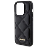 Guess Quilted Metal Logo case til iPhone 15 Pro - sort