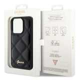 Guess Quilted Metal Logo case til iPhone 15 Pro - sort