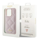 Guess Quilted Metal Logo Case til iPhone 15 Pro - pink