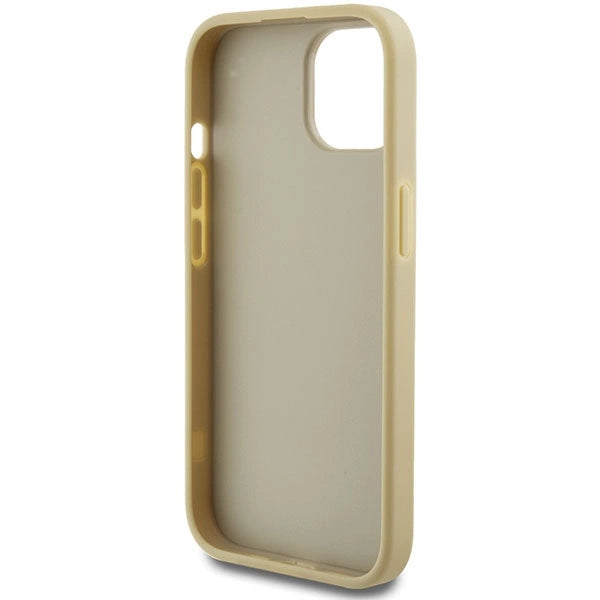 Guess Glitter Script Big 4G iPhone 15 Case - Gold