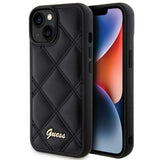 Guess Quilted Metal Logo case til iPhone 15 - sort