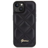 Guess Quilted Metal Logo case til iPhone 15 - sort