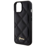 Guess Quilted Metal Logo case til iPhone 15 - sort